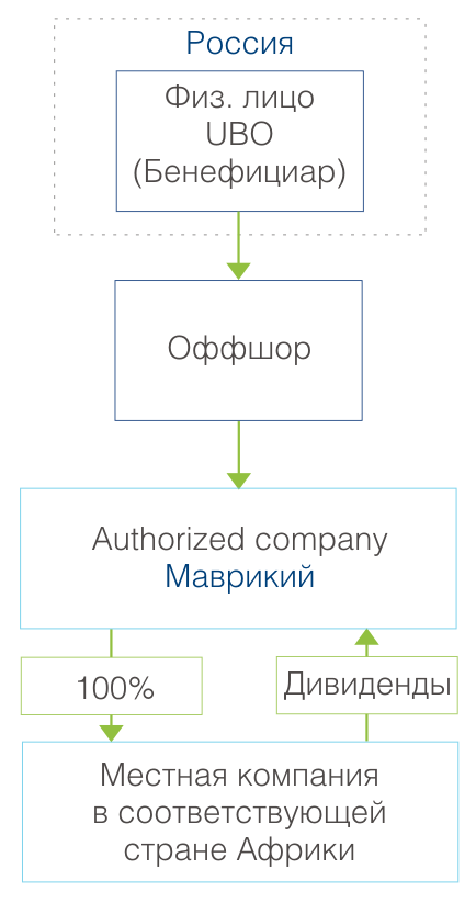Использование компании на Маврикии: вариант 1